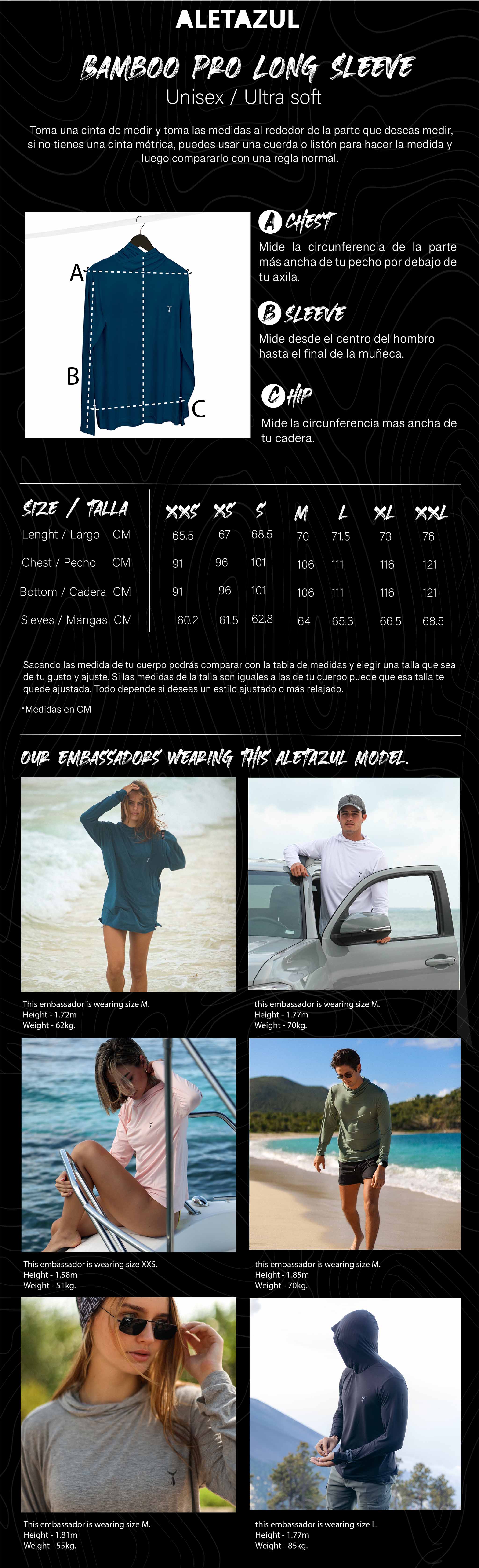 Aletazul bamboo fabric outdoor apparel collection featuring UPF 50+ sun protection clothing for adventure